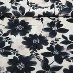 Coton-viscose - fleurs numériques Beige