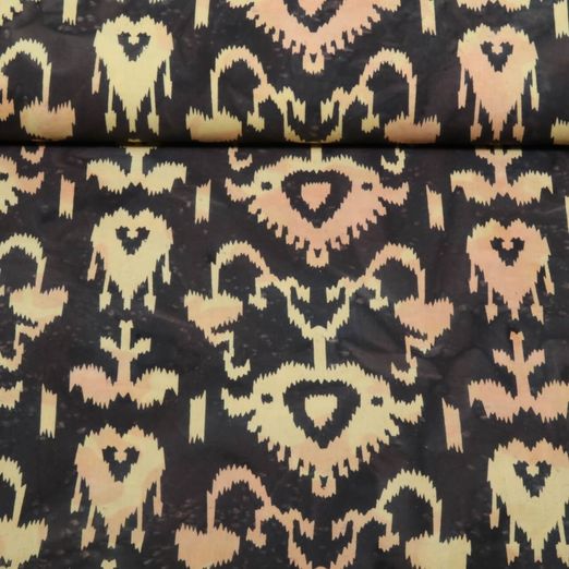 Baumwoll-Webware - Batik Handgefertigt Ornamente Dunkelbraun Baumwoll-Webware - Batik Handgefertigt Ornamente Dunkelbraun