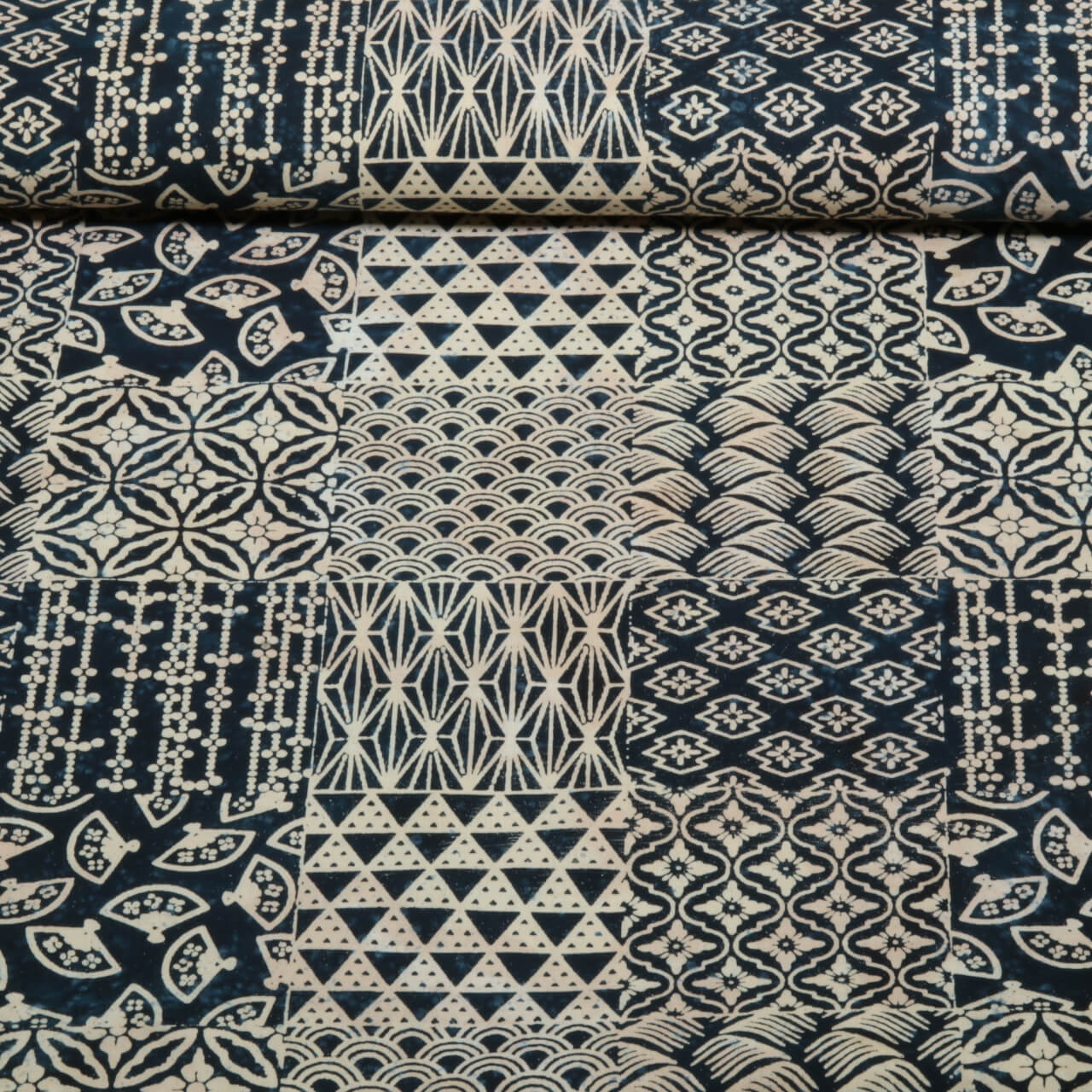 Baumwoll-Webware - Batik Handgefertigt Mustermix Marine-0 Baumwoll-Webware - Batik Handgefertigt Mustermix Marine-0