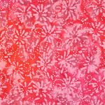 Vävt tyg i bomull - Batik Handgjorda blommor Rosa