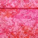 Coton tissé - Batik fait main Fleurs Rose vif Coton tissé - Batik fait main Fleurs Rose vif