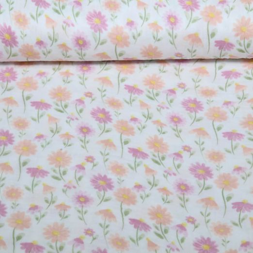 Musselin - Qjutie & the Qjutest Blumen Weiß