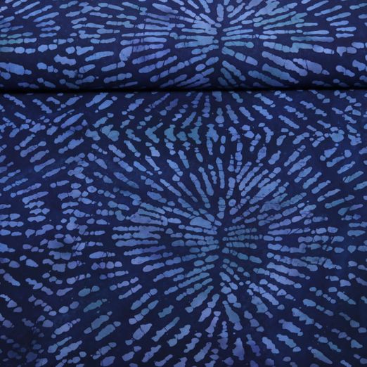 Viscose - Batik fait main baguettes Bleu marine foncé