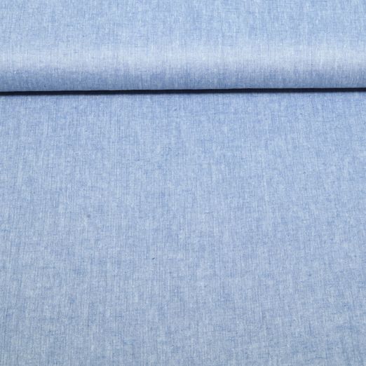 Viskose-Leinen - Qjutie & the Qjutest Uni Blau Melange