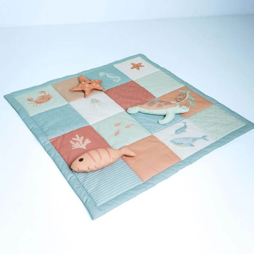 Baumwolle Panel - Qjutie & the Qjutest Krabbeldecke Blau Multicolor