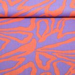 Baumwoll-Viskose - Leinenoptik Große Blüten Lila