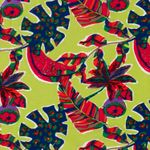 Tessuto per camicetta e vestito - Verde foglie tropicali