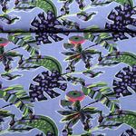 Blusen- & Kleiderstoff - Tropenblätter Lila Blusen- & Kleiderstoff - Tropenblätter Lila