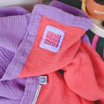 Gaze de coton bio - violet foncé