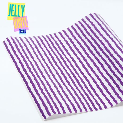 Jelly Vinyl Design - 30 x 135cm - Wonky Stripes lila