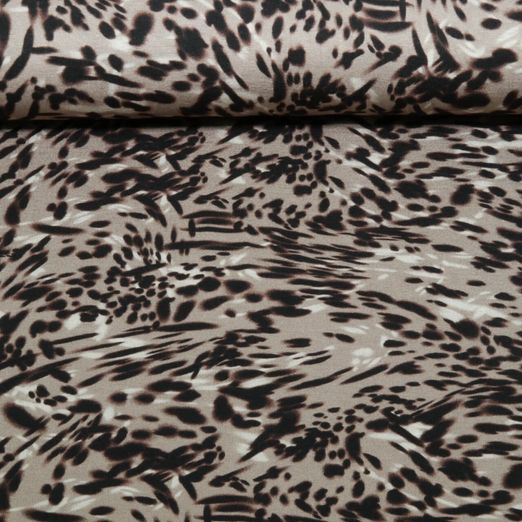 Viskosejersey - Digital Leo Abstrakt Grau Viskosejersey - Digital Leo Abstrakt Grau