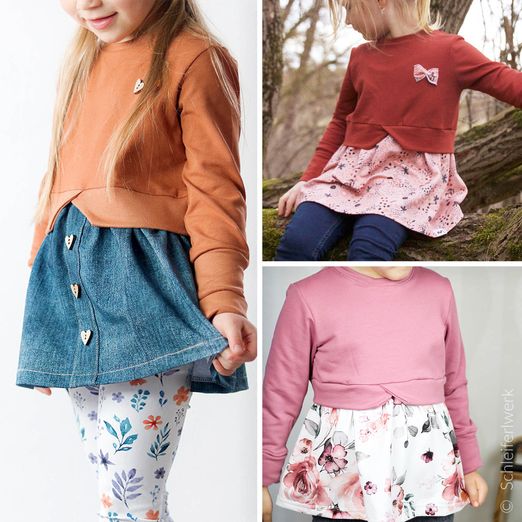 Add-on Paket - Girly Sweater 110-158 - Schnittmuster eBook