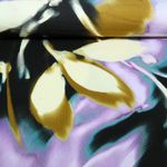 Viskosejersey - Blumen Petrol