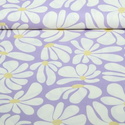 Baumwoll-Popeline - Blüten Flieder