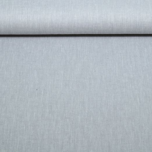 Lin de coton - Chambré chevrons Gris clair