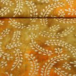Coton tissé - Batik fait main feuilles Orange
