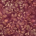 Coton tissé - Batik fait main feuilles aubergine