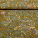 Baumwoll-Webware - Batik Handgefertigt Bäume Ocker