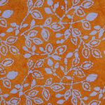 Coton tissé - Batik fait main feuilles Orange Coton tissé - Batik fait main feuilles Orange