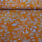 Baumwoll-Webware - Batik Handgefertigt Blätter Orange Baumwoll-Webware - Batik Handgefertigt Blätter Orange