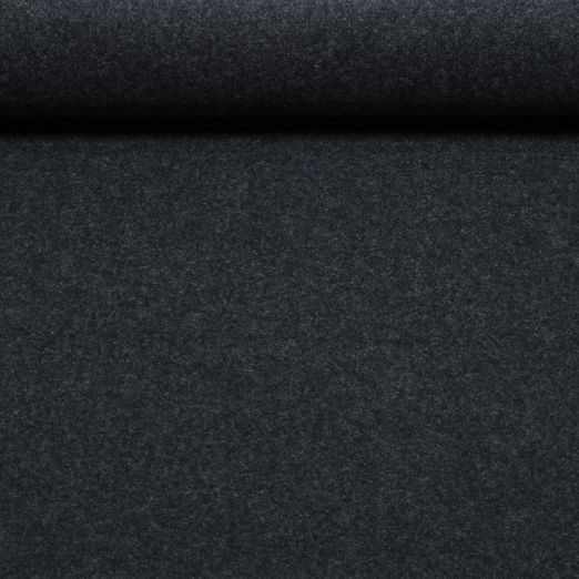 Tissu manteau Loden - Uni Anthracite Mélange