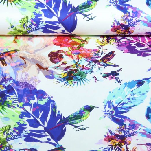 Satin de coton - Stretch Colibri Blanc