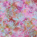 Coton tissé - Batik fait main fleurs Mauve Coton tissé - Batik fait main fleurs Mauve