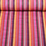 Toile canevas Jacquard - Mélange de rayures rouges Orange
