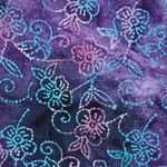 Coton tissé - Batik fait main fleurs Violet
