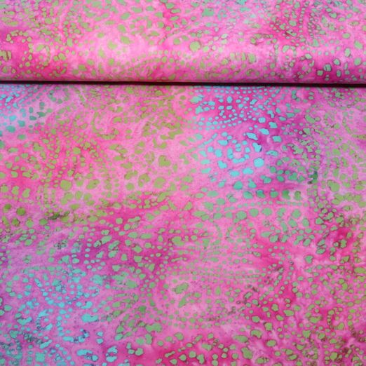 Baumwoll-Webware - Batik Handgefertigt Paisley Pink