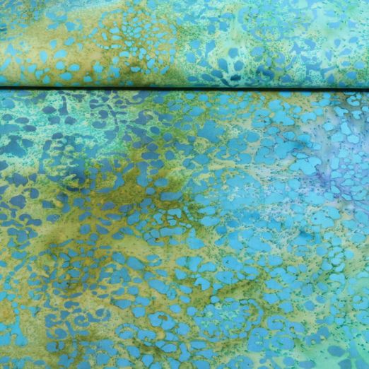 Coton tissé - Batik fait main Marbre Turquoise