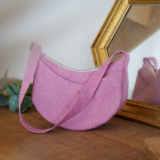 Sac croissant rose vif avec patron gratuit *Sac Star*