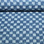 Hosenjeans Jacquard - Karo Used Look Blau