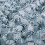 Tissu jeans pantalon Jacquard - carreaux aspect usé Bleu clair Tissu jeans pantalon Jacquard - carreaux aspect usé Bleu clair