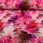 Viskosejersey - Digital Blüten Fuchsia