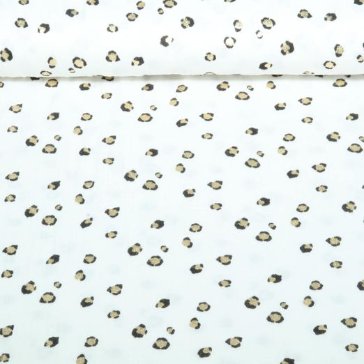 Baumwoll-Musselin - Leo Foliendruck Weiß