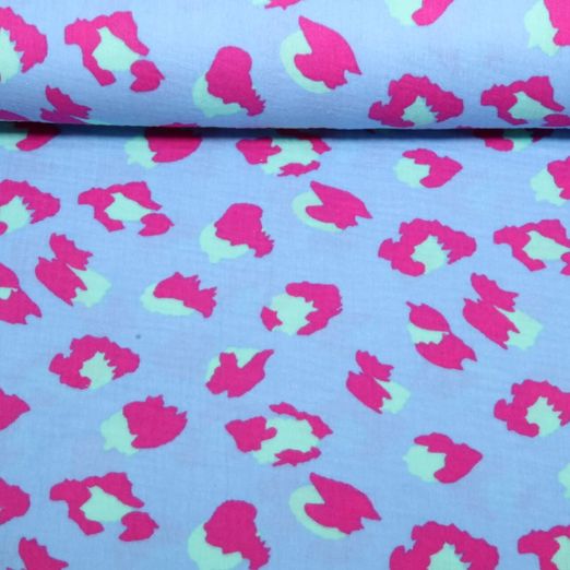 Baumwoll-Musselin - Leo Hellblau