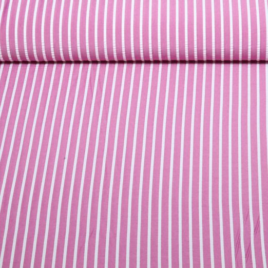 Seersucker - Streifen Hortensie