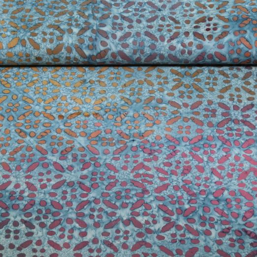 Viscose - Batik fait main Abstrait Bleu