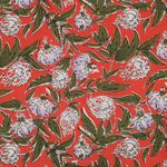 Coton tissé - Imprimé à la main Fleurs Rouge clair