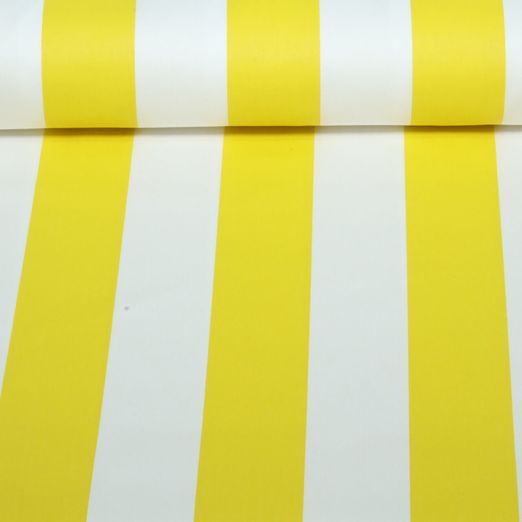 Toile de coton canevas - Sergé rayé Jaune 50mm