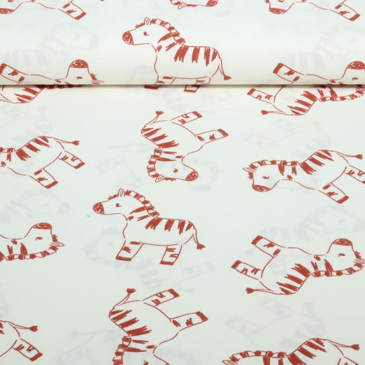 Popeline de coton - Zèbre Blanc