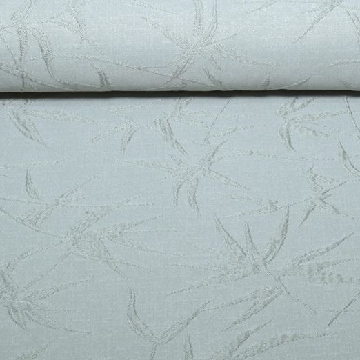 Nachhaltiger Canvas Jacquard - Blätter Ton-in-Ton Grau Bestickt