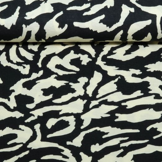 Jersey de viscose - Abstrait Noir Beige