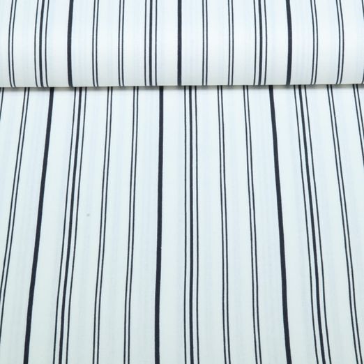 Lin en viscose - mélange de rayures Blanc Bleu