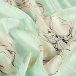 Chiffon - Flores y rayas Menta Transparente