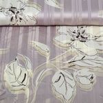 Mousseline - fleurs et rayures Gris Transparent