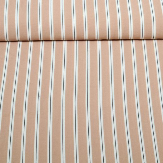 Tissu robes et blouses - Crêpe rayures Sable