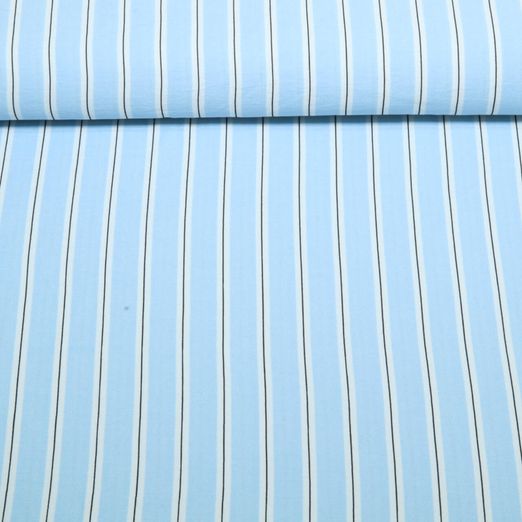 Tissu robes et blouses - Rayures bleu clair