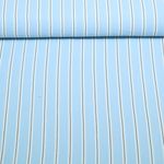Kleider und Blusenstoff - Crepe Streifen Hellblau
